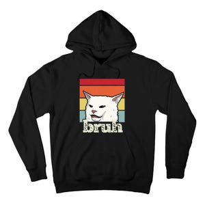 Funny Meme Saying Bruh With Cat Greetings Ns Tall Hoodie