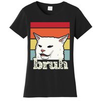 Funny Meme Saying Bruh With Cat Greetings Ns Women's T-Shirt