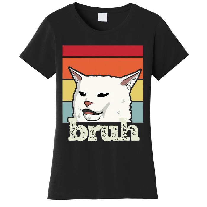 Funny Meme Saying Bruh With Cat Greetings Ns Women's T-Shirt