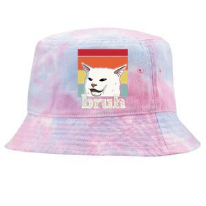 Funny Meme Saying Bruh With Cat Greetings Ns Tie-Dyed Bucket Hat