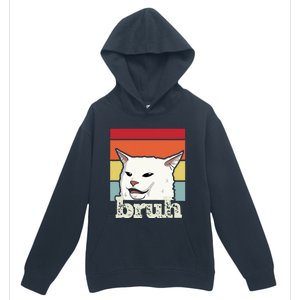 Funny Meme Saying Bruh With Cat Greetings Ns Urban Pullover Hoodie