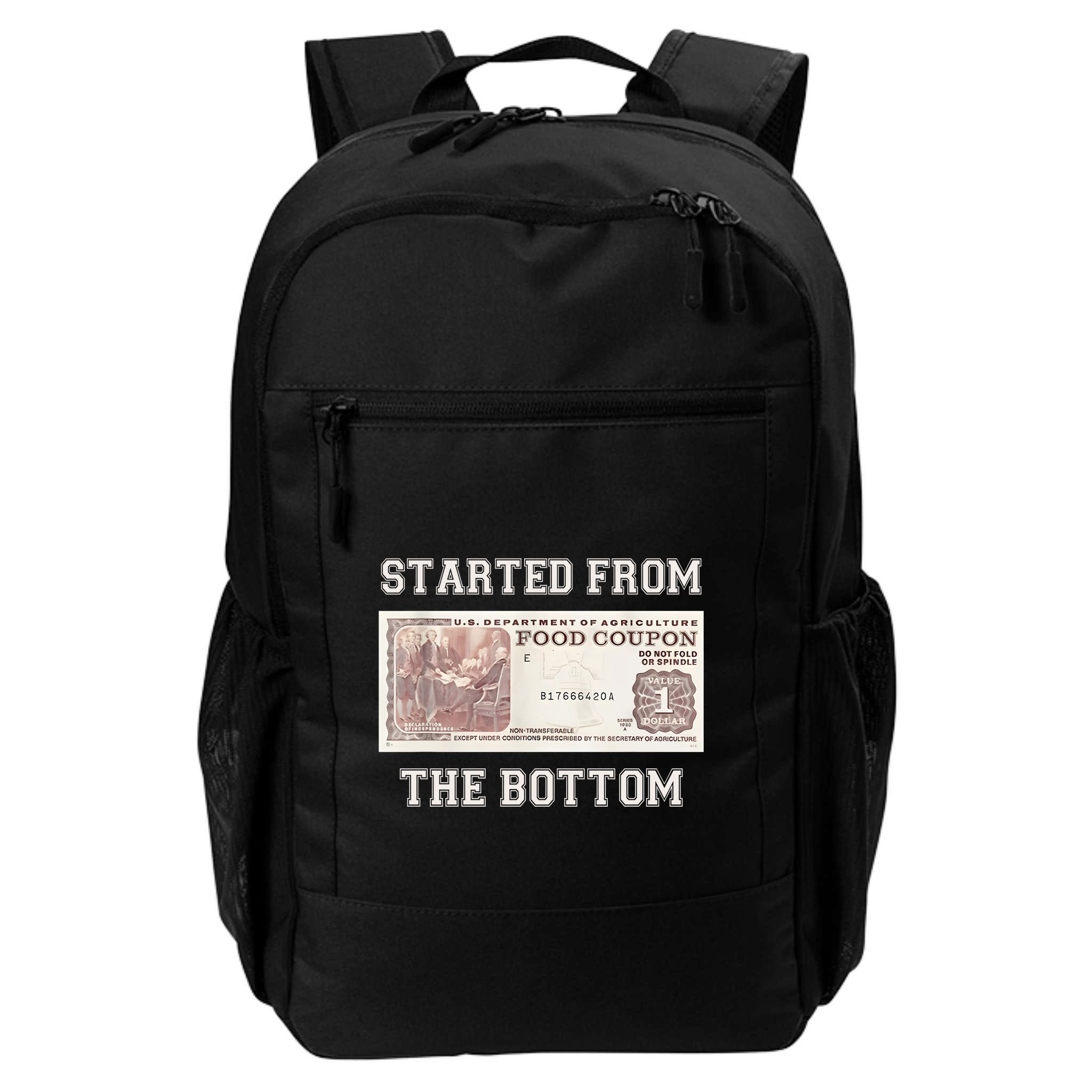 Funny Meme Started From Bottom Food Stamp Coupon Backpack