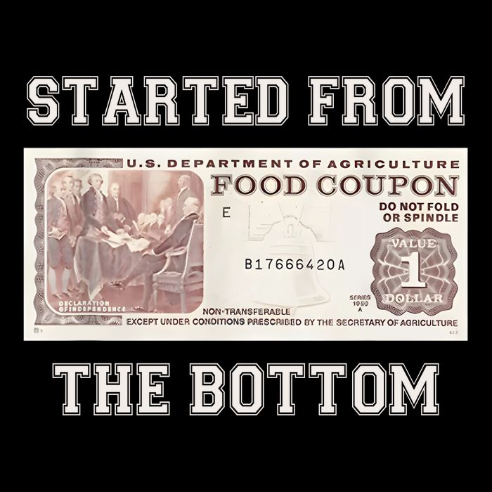 Funny Meme Started From Bottom Food Stamp Coupon Backpack