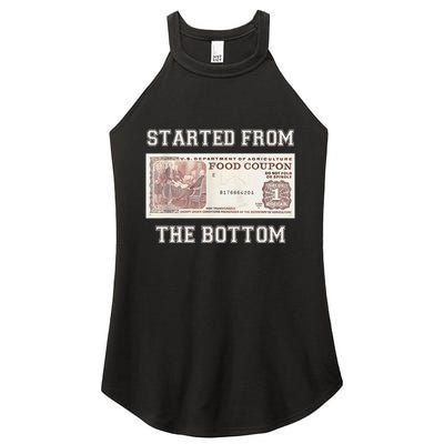 Funny Meme Started From Bottom Food Stamp Coupon Women's Perfect Tri Rocker Tank