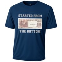 Funny Meme Started From Bottom Food Stamp Coupon Cooling Performance Crew T-Shirt
