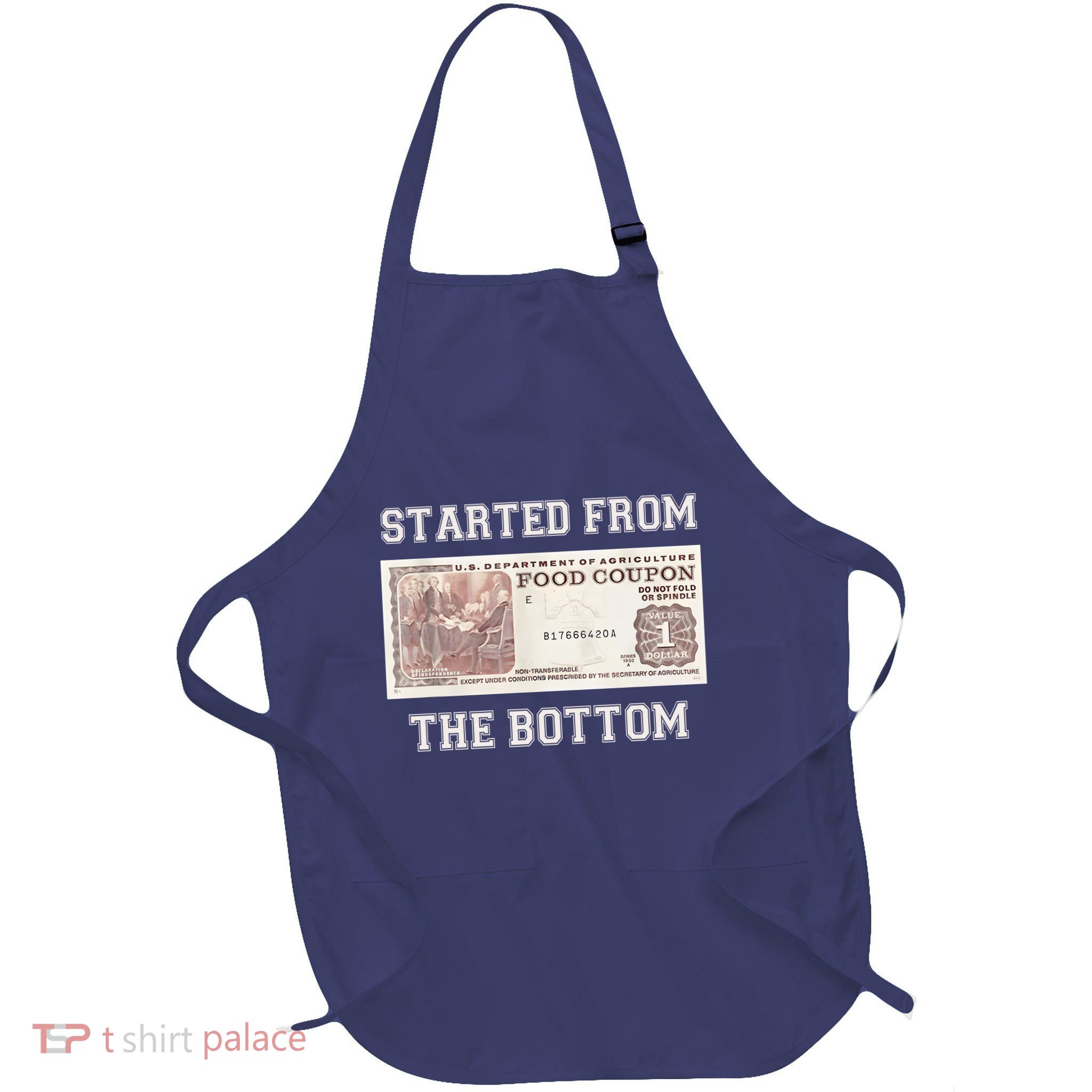 Funny Meme Started From Bottom Food Stamp Coupon Apron
