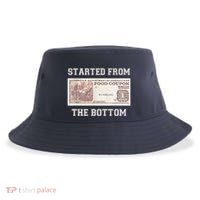 Funny Meme Started From Bottom Food Stamp Coupon Sustainable Bucket Hat