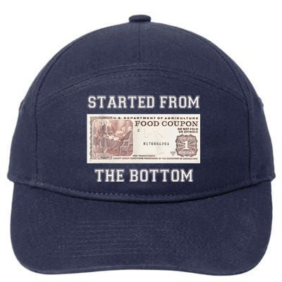 Funny Meme Started From Bottom Food Stamp Coupon 7-Panel Snapback Hat