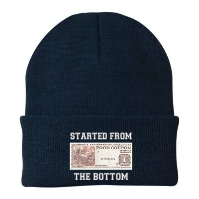 Funny Meme Started From Bottom Food Stamp Coupon Beanie