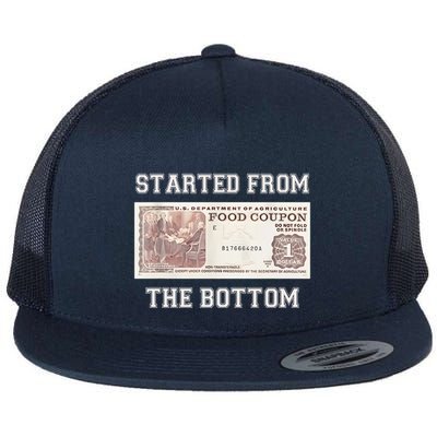 Funny Meme Started From Bottom Food Stamp Coupon Flatbill Hat