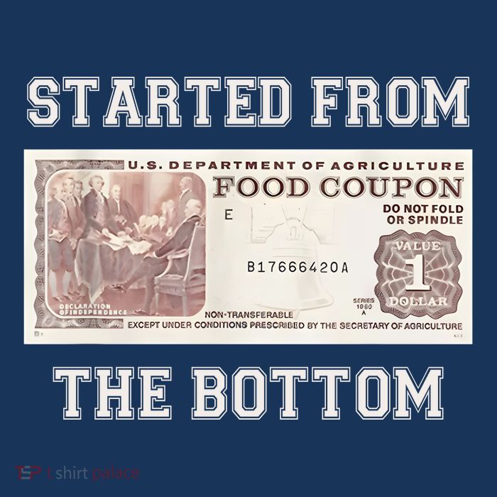 Funny Meme Started From Bottom Food Stamp Coupon Flatbill Hat
