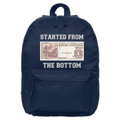Funny Meme Started From Bottom Food Stamp Coupon 16 in Basic Backpack