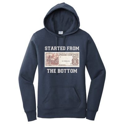 Funny Meme Started From Bottom Food Stamp Coupon Women's Pullover Hoodie