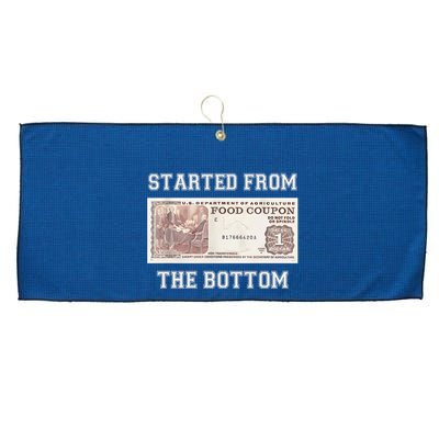 Funny Meme Started From Bottom Food Stamp Coupon Large Microfiber Waffle Golf Towel