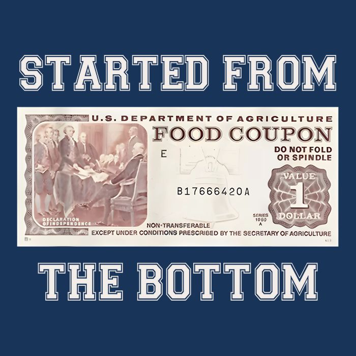 Funny Meme Started From Bottom Food Stamp Coupon Youth Performance Sprint T-Shirt
