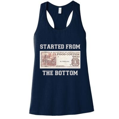 Funny Meme Started From Bottom Food Stamp Coupon Womens Tank Top