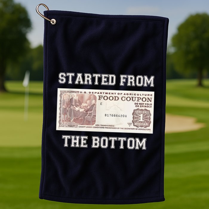 Funny Meme Started From Bottom Food Stamp Coupon Golf Towel
