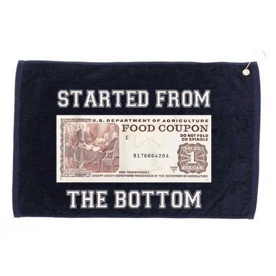 Funny Meme Started From Bottom Food Stamp Coupon Grommeted Golf Towel