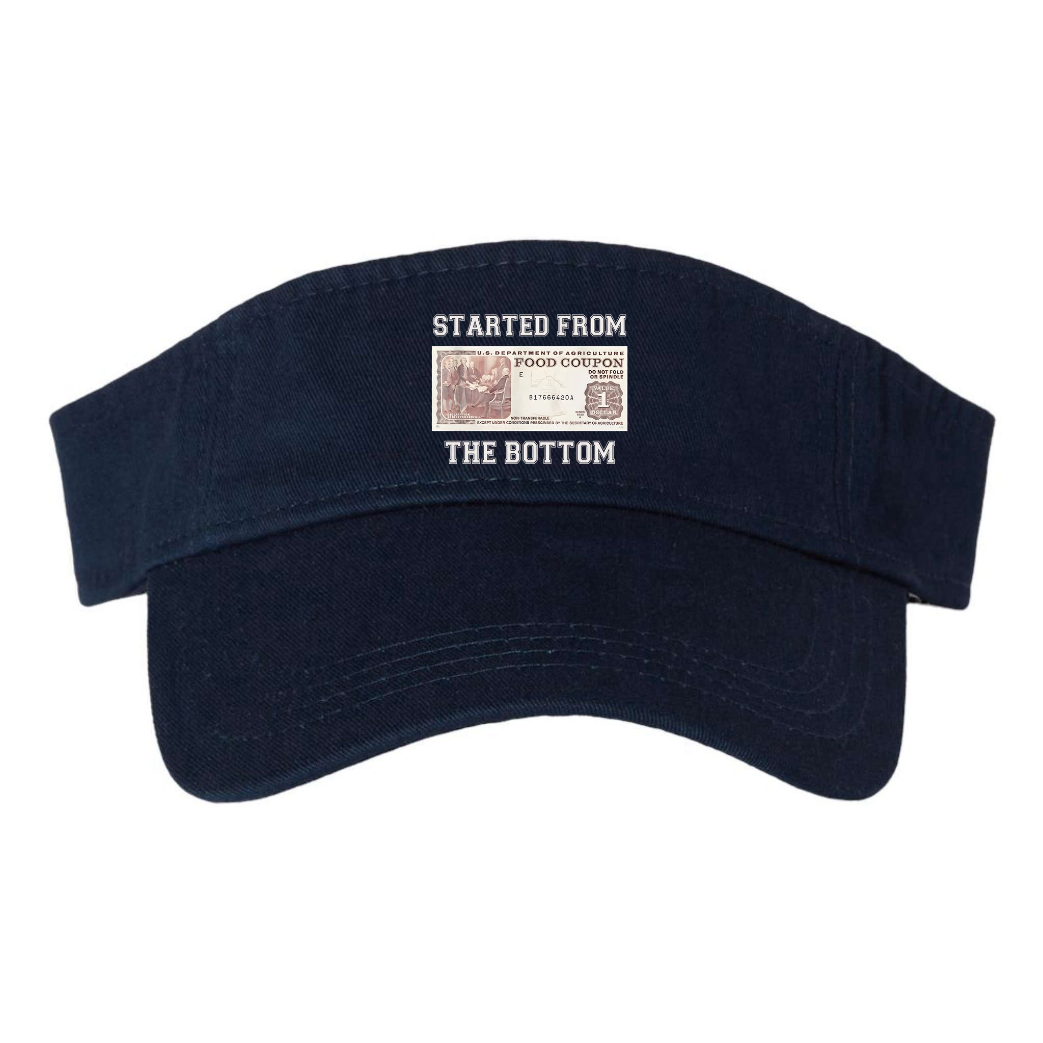 Funny Meme Started From Bottom Food Stamp Coupon Visor