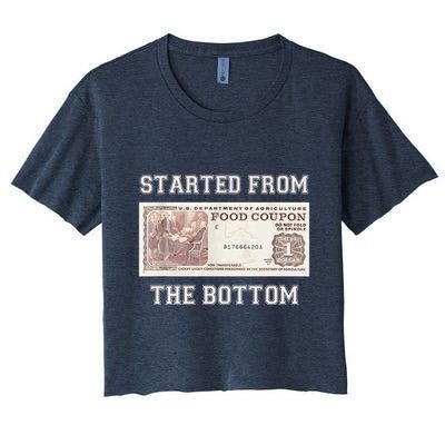 Funny Meme Started From Bottom Food Stamp Coupon Crop Top