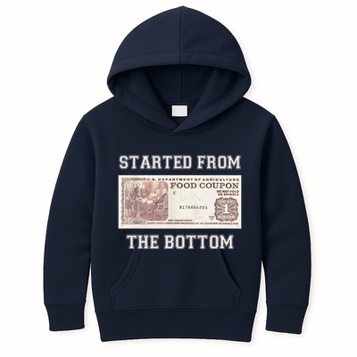 Funny Meme Started From Bottom Food Stamp Coupon Kids Hoodie