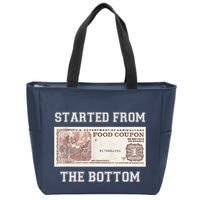 Funny Meme Started From Bottom Food Stamp Coupon Zip Tote Bag
