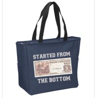 Funny Meme Started From Bottom Food Stamp Coupon Zip Tote Bag
