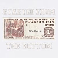 Funny Meme Started From Bottom Food Stamp Coupon Garment-Dyed Sweatshirt