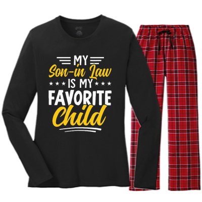 Funny My Son In Law Is My Favorite Child From Mother In Law Women's Long Sleeve Flannel Pajama Set 