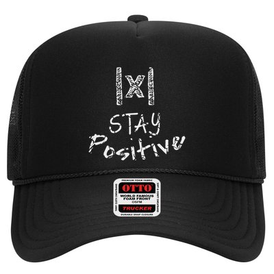 Funny Math Stay Positive Absolute Value Mathematics Algebra Trucker Hat