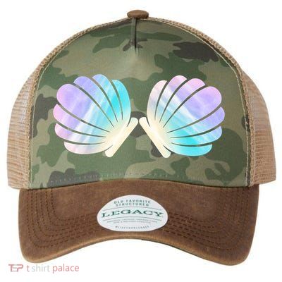 Funny Mermaid Shell Costume Gift Legacy Tie Dye Trucker Hat