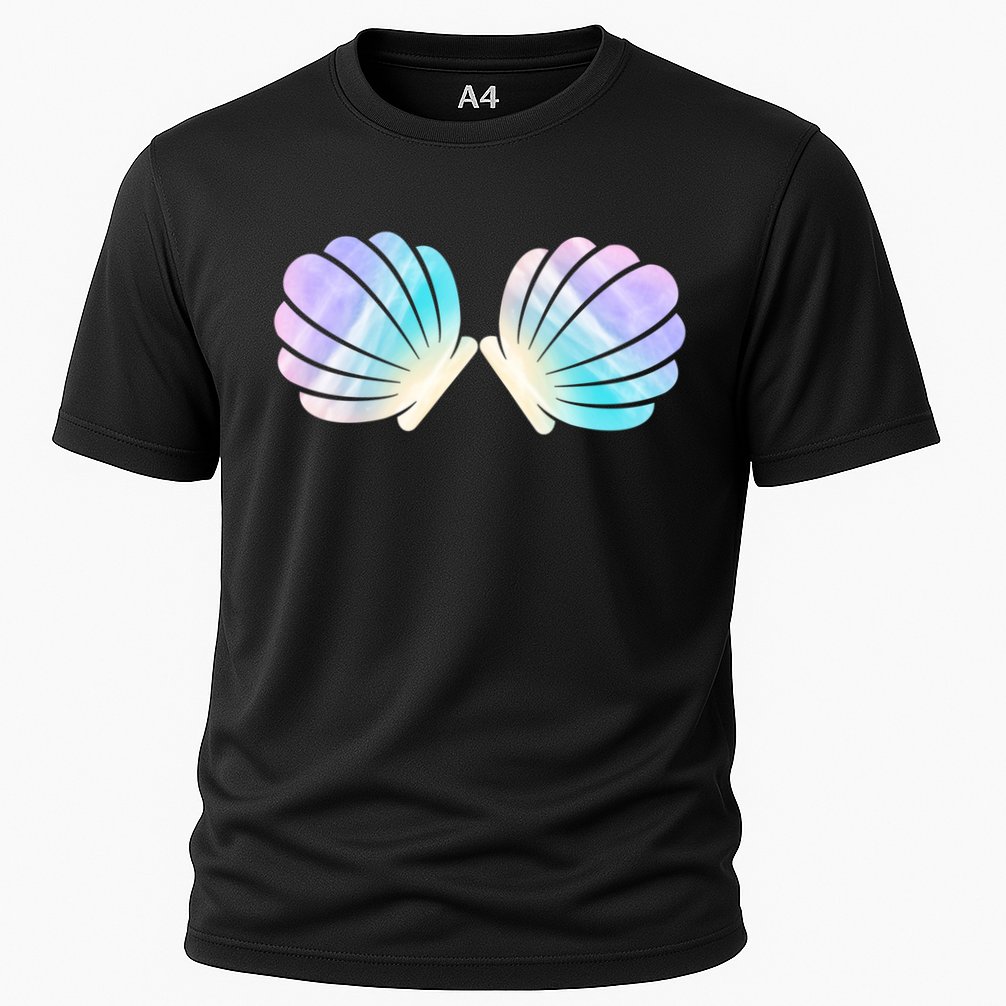 Funny Mermaid Shell Costume Gift Cooling Performance Crew T-Shirt