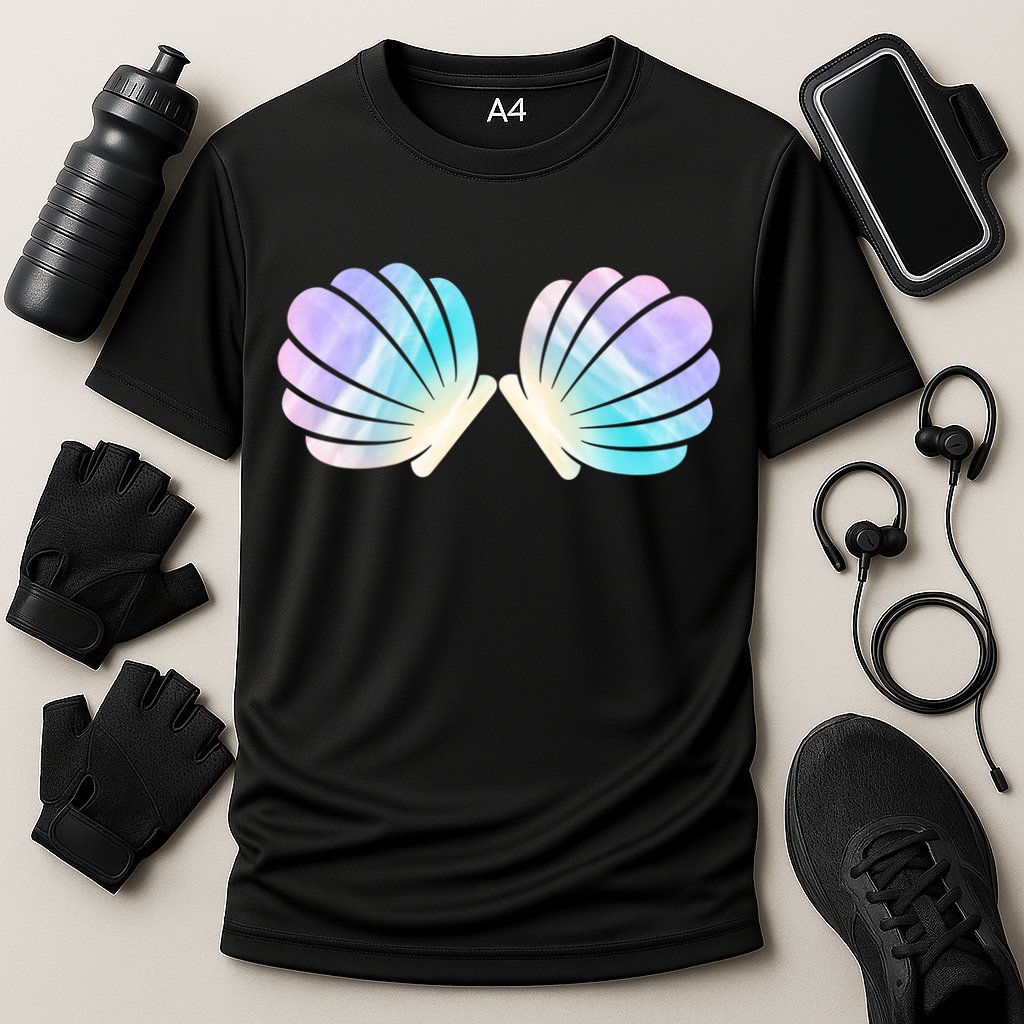 Funny Mermaid Shell Costume Gift Cooling Performance Crew T-Shirt