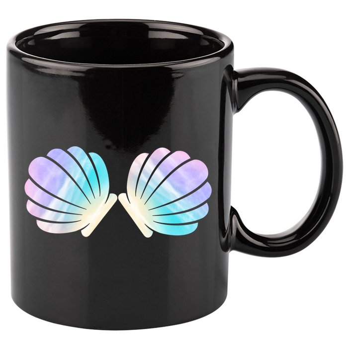 Funny Mermaid Shell Costume Gift 11oz C Handle Ceramic Mug