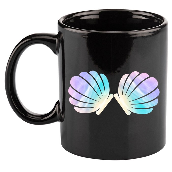Funny Mermaid Shell Costume Gift 11oz C Handle Ceramic Mug