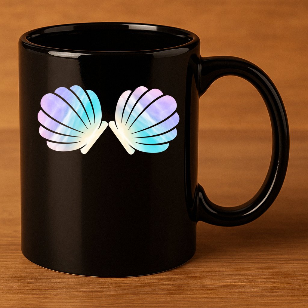 Funny Mermaid Shell Costume Gift 11oz C Handle Ceramic Mug