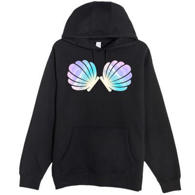 Funny Mermaid Shell Costume Gift Premium Pullover Hoodie