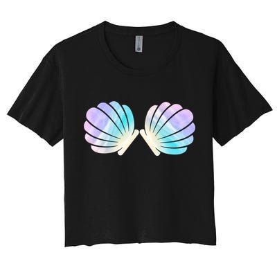 Funny Mermaid Shell Costume Gift Crop Top