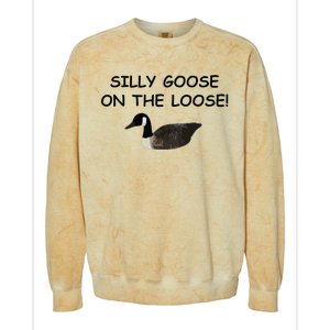 Funny Meme Silly Goose On The Loose Joke Colorblast Crewneck Sweatshirt