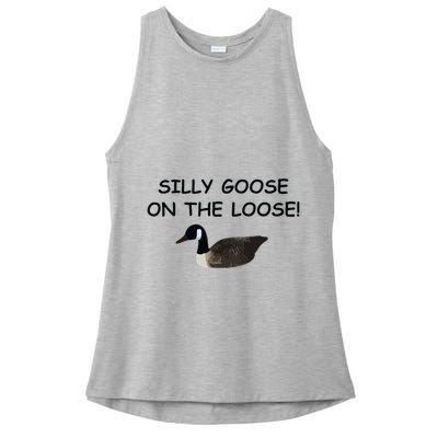 Funny Meme Silly Goose On The Loose Joke Ladies PosiCharge Tri-Blend Wicking Tank