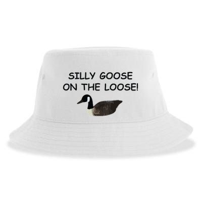 Funny Meme Silly Goose On The Loose Joke Sustainable Bucket Hat