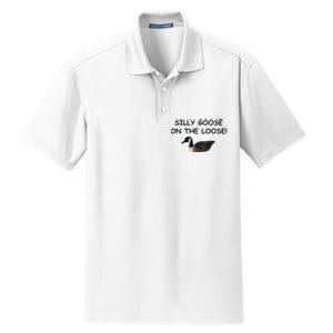 Funny Meme Silly Goose On The Loose Joke Dry Zone Grid Polo