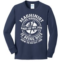 Funny Machinist Sarcastic Machine Operator Kids Long Sleeve Shirt