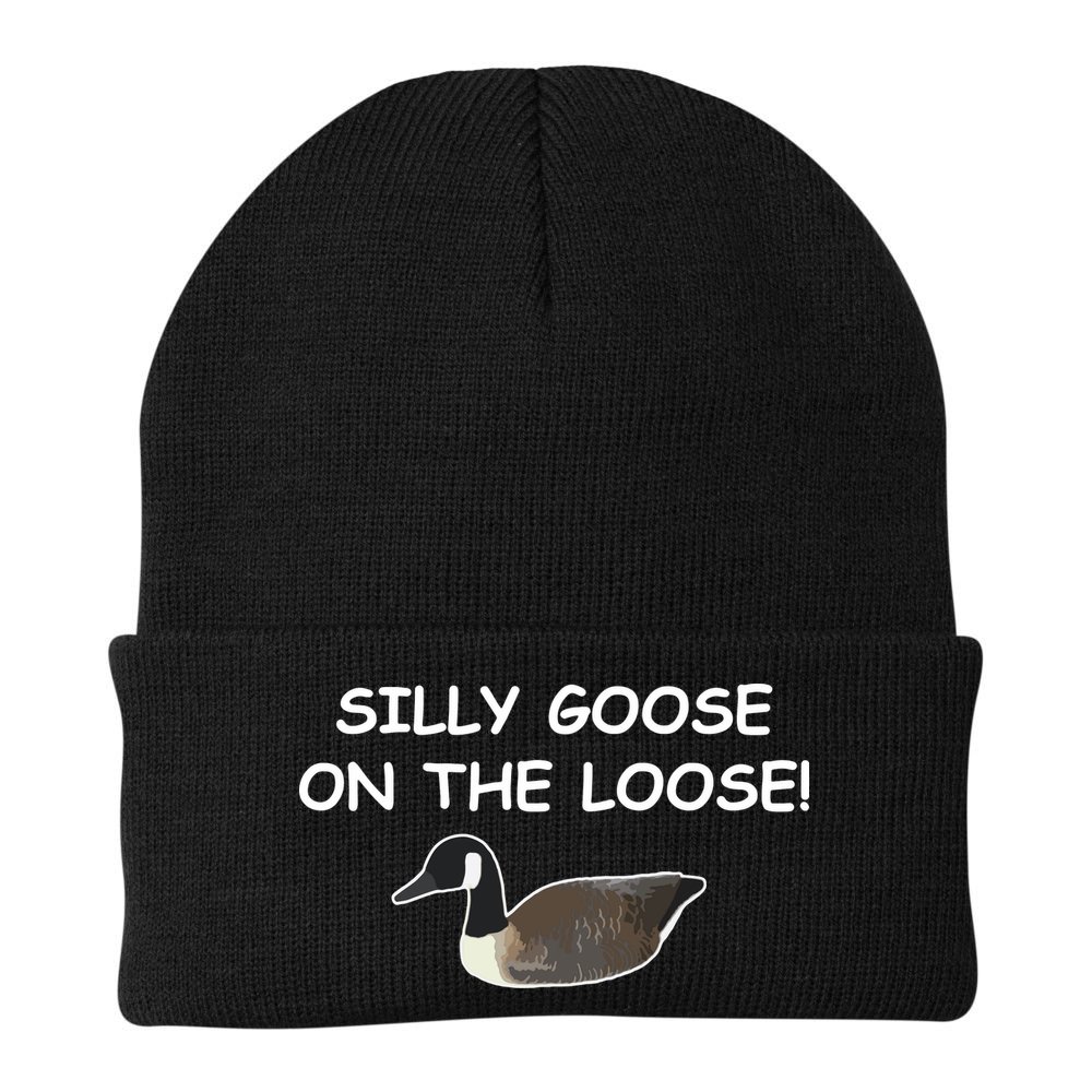 Funny Meme Silly Goose On The Loose Joke Beanie