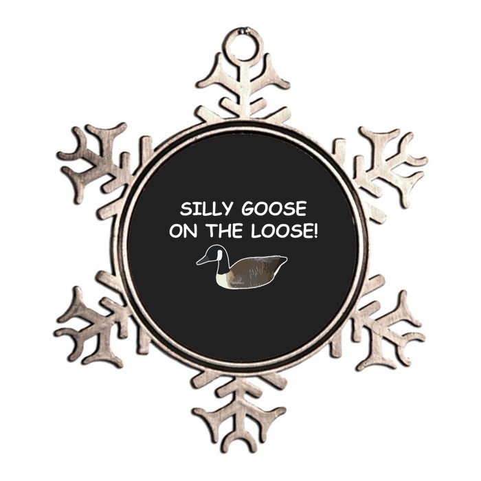 Funny Meme Silly Goose On The Loose Joke Metallic Star Ornament