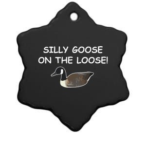 Funny Meme Silly Goose On The Loose Joke Ceramic Star Ornament