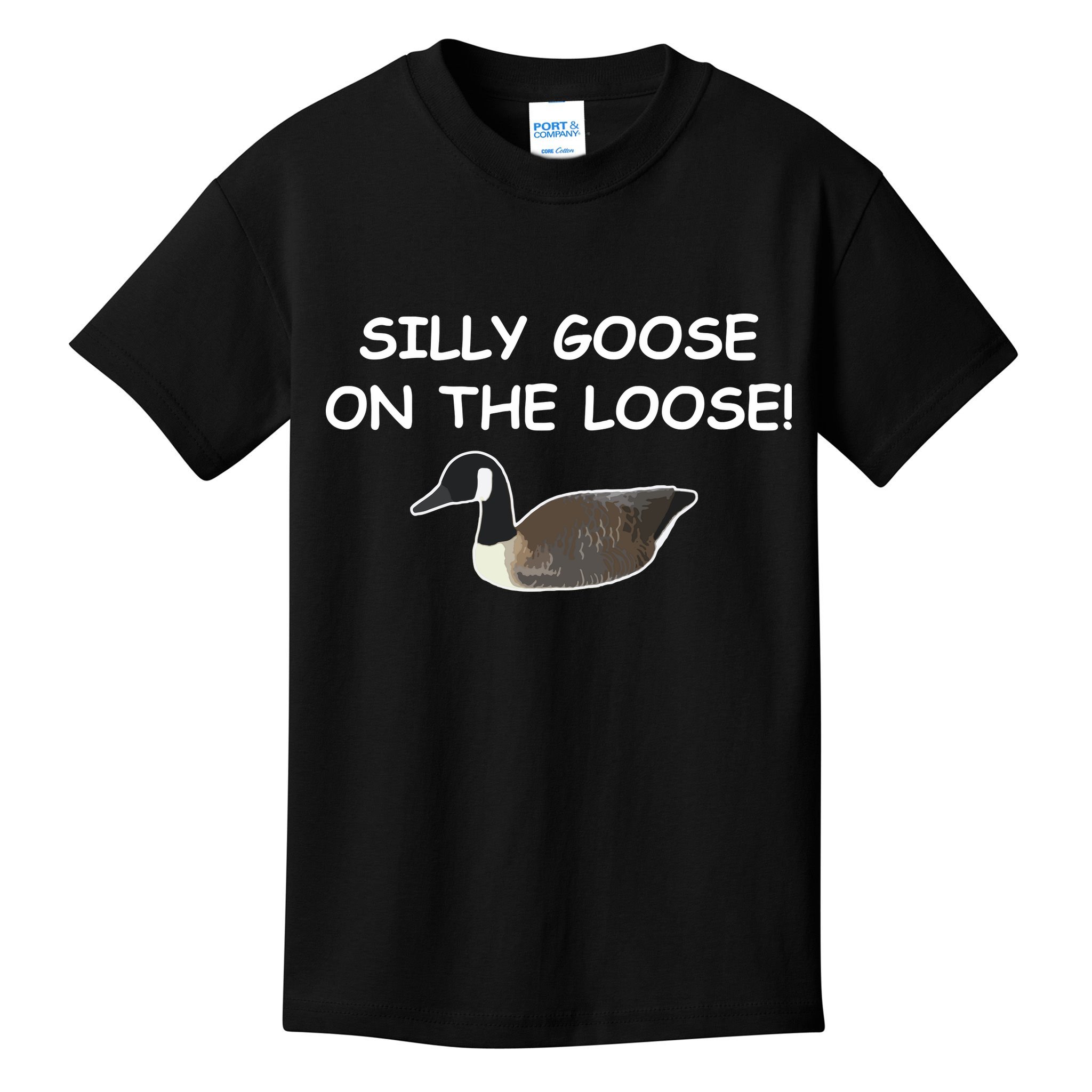 Funny Meme Silly Goose On The Loose Joke Kids T-Shirt
