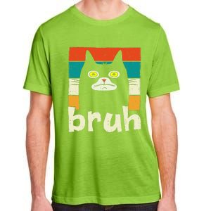 Funny Meme Saying Bruh With Cat Greetings Teens Adult ChromaSoft Performance T-Shirt