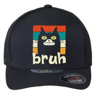 Funny Meme Saying Bruh With Cat Greetings Teens Flexfit Unipanel Trucker Cap