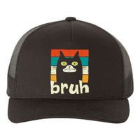 Funny Meme Saying Bruh With Cat Greetings Teens Yupoong Adult 5-Panel Trucker Hat